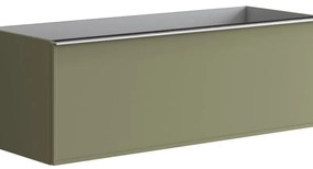 Mobile da bagno sotto lavabo Pixel frame verde salvia e maniglia alluminio brillante laccato opaco L 120 x H 40 x P 45.5 cm 1 cassetto, lavabo non incluso