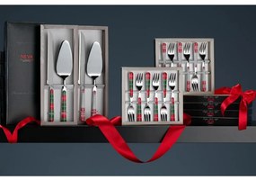 Set di Posate Natalizie Renne 24 Pezzi Colore Bianco / Rosso - Neva