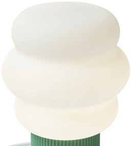Lampada da tavolo Japandi verde con vetro opale 18 cm - Kumo