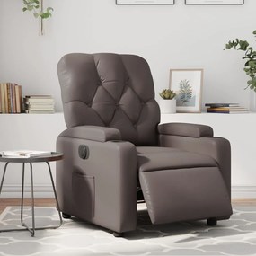 Poltrona Reclinabile Elettrica Marrone İn Similpelle /