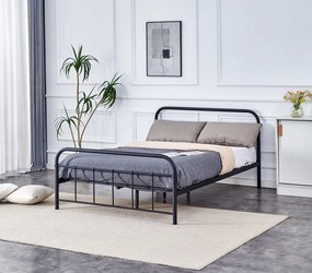 LINDA 140 letto matrimoniale in metallo nero – 140×200 cm
