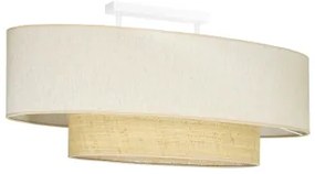 Duolla - Lampadario a plafone DOUBLE OVAL NATURE 2xE27/15W/230V color crema/beige