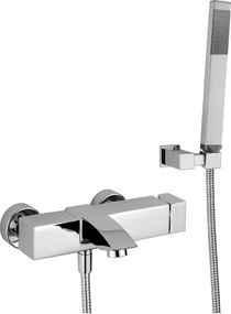 Paffoni Level Lec023st Miscelatore Vasca Con Leva Cubo E Set Doccetta Steel Looking Acciaio