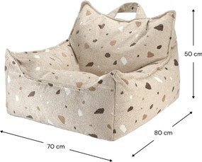 Pouf a sacco per bambini marrone chiaro con rivestimento in bouclé e ciniglia Terrazzo Chair – Wigiwama