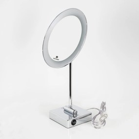 Koh-I-Noor Specchio Ingranditore x2 Illuminato Led 23 Cm Tondo Da Tavolo Con Spina Cromo