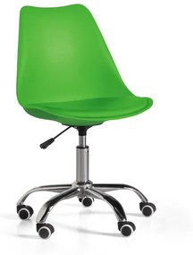 Sedia ufficio in polipropilene con seduta ecopelle base metallo CARLA VERDE