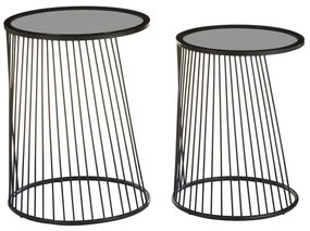 Tavolini da salotto rotondi con piano in vetro in set di 2 pezzi Trento - Premier Housewares