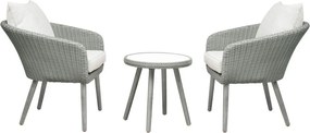 Set di mobili da giardino grigio chiaro in rattan artificiale Bistro – Unique Furniture