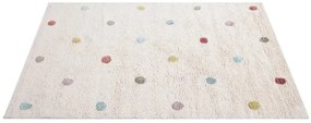 Tappeto bambino in cotone beige motivo poid multicolore 100 x 150 cm DADA