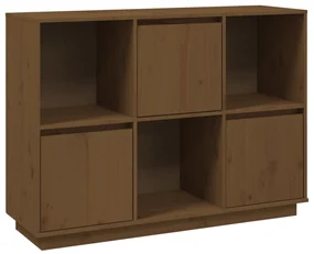 Credenza miele 110,5x35x80 cm in legno massello di pino