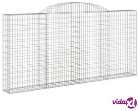 vidaXL Cesti Gabbioni ad Arco 5 pz 300x30x140/160 cm Ferro Zincato