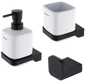 NIMCO MAC set-31K-T-90 -Distributore di sapone, portaspazzolino e gancio a muro MAYA