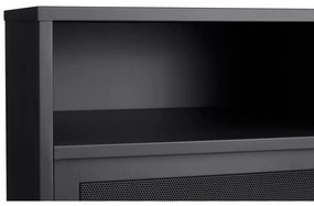 Armadietto nero in metallo con ante scorrevoli 90x140x40 cm Veep – Unique Furniture