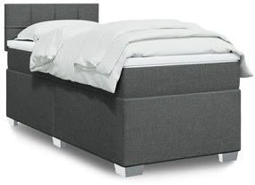 Giroletto A Molle Con Materasso Grigio Scuro 90x190 Cm Tessuto /