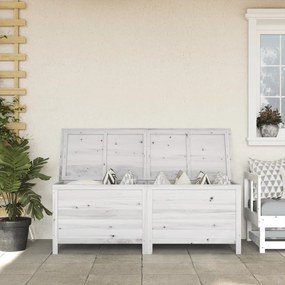 Contenitore Giardino Bianco 150x50x56,5 Cm Legno Massello Abete /