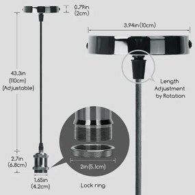 Aigostar - Cavo di alimentazione 1xE27/60W/230V antracite