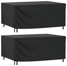 Copri Mobili Giardino 2pz Nera 172x113x73 Cm Impermeabile 420d /