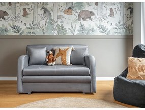 Divano grigio chiaro allungabile e rivestimento in velluto 130 cm Ario – ELTAP