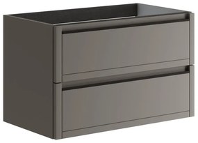 Mobile da bagno sotto lavabo TRATTO grigio opaco L 79.5 x H 50 x P 45.5 cm 2 cassetti, lavabo non incluso