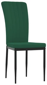 Sedie da pranzo 4 pz verde scuro in velluto