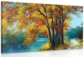Stampa su tela – Alberi dipinti nei colori dell'autunno
