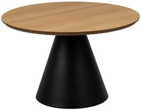 BOSCO Rovere Naturale / gamba nera – TAVOLINO ROTONDO DA CAFFÈ 65 cm TAVOLINO DA SALOTTO IN IMPIALLACCIATO
