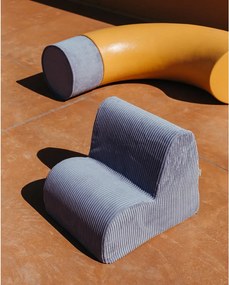 Poltrona per bambini blu con rivestimento in velluto a coste Cloud – Wigiwama