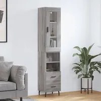 Credenza Grigio Sonoma 34,5x34x180 cm in Legno Multistrato 3199319