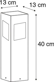 Lampada da terra per esterni nera 40 cm con luce dimmerabile e sensore solare - Charlotte