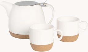 Set da tè in porcellana Milky, set da 3