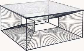 Tavolino da salotto fatto a mano con piano in vetro Dimension