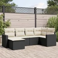 Set Divano da Giardino 6 pz con Cuscini Nero in Polyrattancod mxl 111125