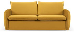 Divano letto in velluto senape 214 cm Vienna - Cosmopolitan Design