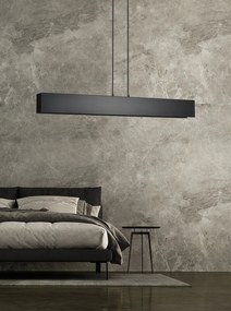 Lampadario Moderno 4 Luci Gentor In Acciaio Nero