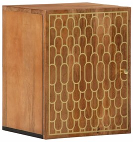 Mobile Da Bagno A Parete 38x33x48 Cm İn Legno Massello Di Mango /