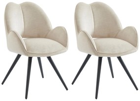 Sedia girevole con braccioli in Tessuto e Metallo Nero Beige - Lotto di 2 - GULSUN della Maison Céphy