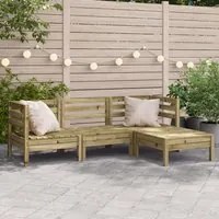 Divano da Giardino 3 Posti con Poggiapiedi Legno Massello Pino 838060