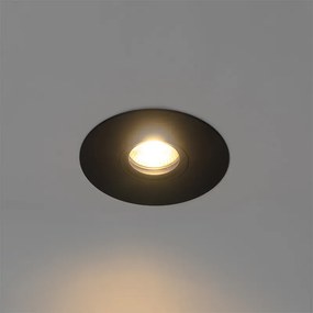 Faretto da incasso moderno nero 12 cm - Buco