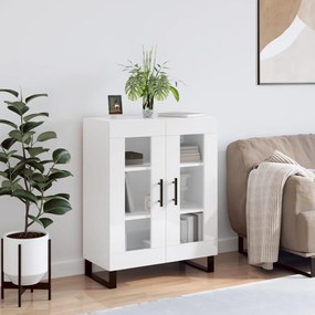 Credenza 69,5x34x90 Cm İn Legno Multistrato Bianco Lucido /