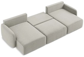 Divano angolare grigio chiaro allungabile/con contenitore Kalena – Makamii