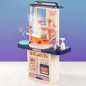 Cucina compatta per bambini con LED + 10 accessori - blu