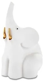 BONGELLI PREZIOSI statua elefante in marmorino h 10 color bianco