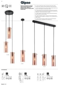 Redo 01-1257 - Lampadario a sospensione con filo QIPAO 3xE27/60W/230V