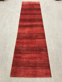 Loribaft Tappeto 370 x 100 Rosso (Iran) Annodato A Mano