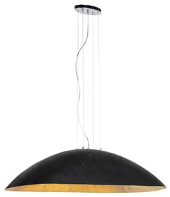 Lampada a sospensione industriale nera con oro 115 cm - Magna