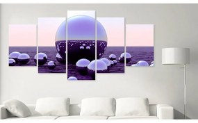 Quadro Sfere viola  Colore Nero, Dimensioni e Misure 100x50