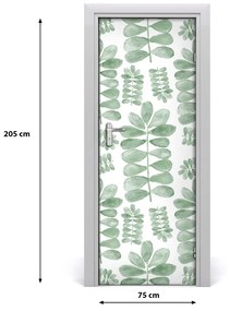 Rivestimento Per Porta Foglie di eucalipto 75x205 cm