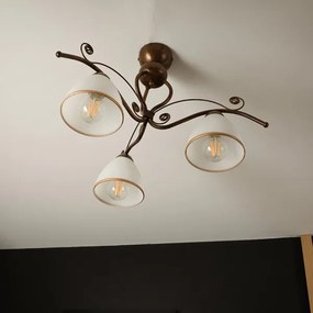 Brilagi - Lampadario a plafone LED ANTICO 3xE27/60W/230V patina di bronzo