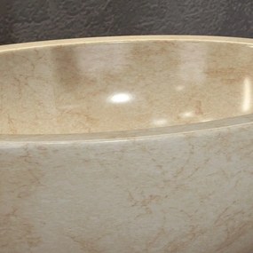 Kamalu - lavabo bango in marmo colore crema 45cm  litos-lec40