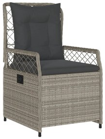 Set pranzo da giardino 5pz con cuscini grigio chiaro polyrattan